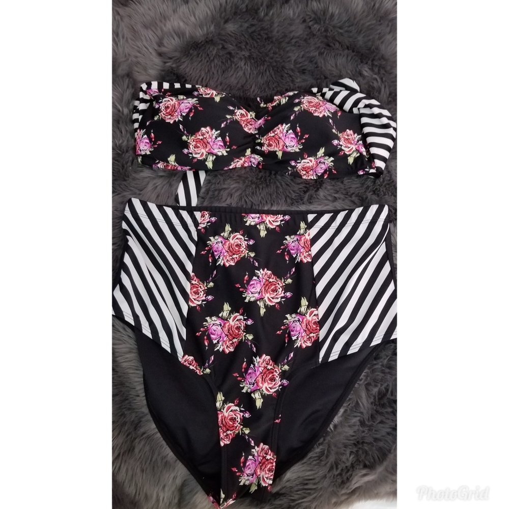 High waisted plus bikini